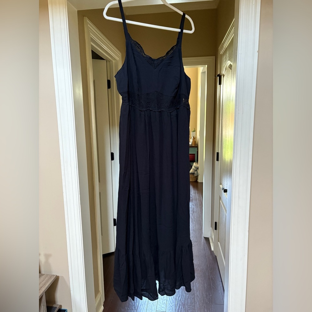 Torrid Lace Inset Maxi Dress in Deep Black 2X NWT